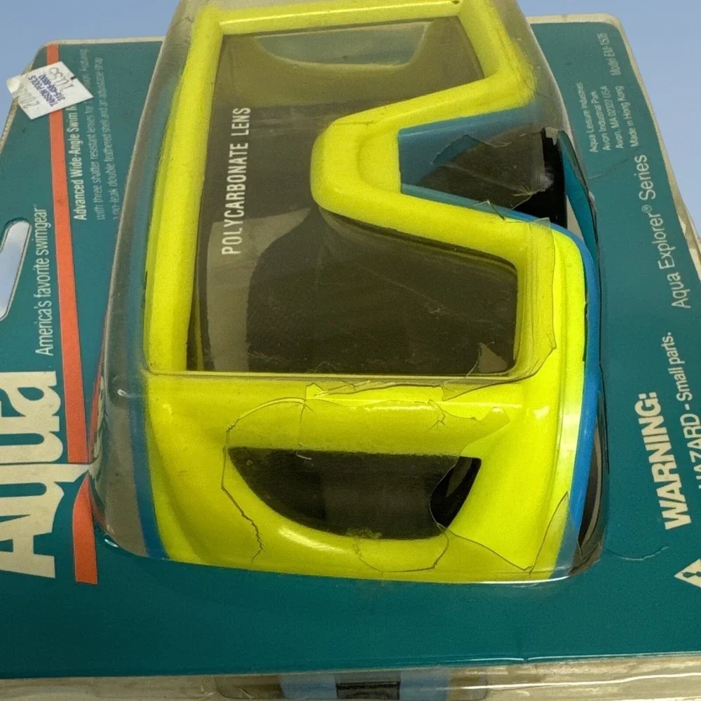 AquaPro Swim Mask EM-1505 Black & Orange Vintage New Old Stock